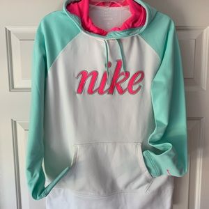 Nike Thermal Fit Shirt; Large; White/Pink/Mint green